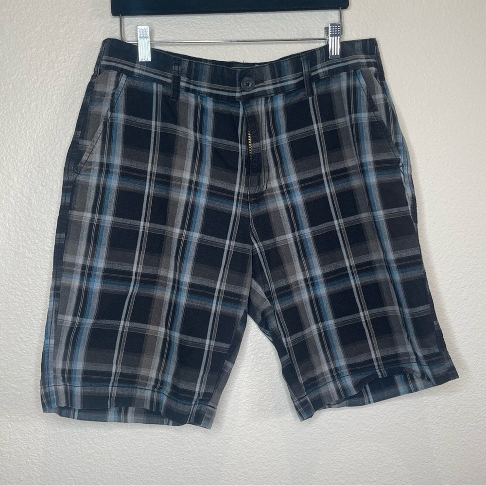 Retrofit Men's Black Blue‎ Striped Chino Causal Shorts Size 34
